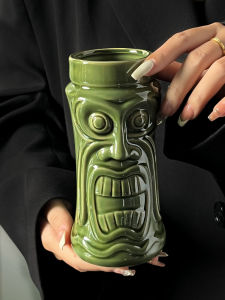 Hawaiian Tiki Ceramic Cocktail Cup Personalized Bar Zombie Glass Creative Halloween Drinkware American Style Cocktail Cup