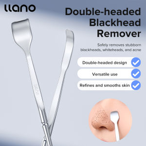 Llano Double-headed Blackhead Scraper Cleansing Tool Facial Pore Cleaner Scraper Blackheads Whiteheads Remover Tool Skin Care Tool Makeup Accessories for Face Nose