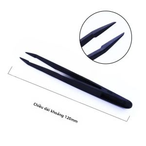 Nhíp Làm Đồng Hồ Bằng Sợi Carbon Công Cụ Sửa Chữa Đồng Hồ Bằng Nhựa Chống Tĩnh Điện Màu Đen Để Tháo Lắp Và Lắp Ráp Của OAKCHARM