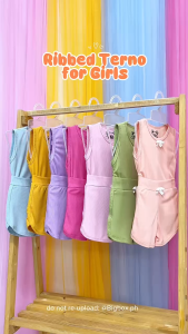 BigboxPH Kids Ribbed Sando Shorts Terno for Kid Girl 1-12 Years Old | Cute Pambahay & Panglakad | Soft comfy cotton kidswear for kids | trendy kids fashion outfit for kids boy and kids girl | everyday playwear and pambahay for kidswear PH