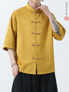 JIARONG | Áo Sơ Mi Nam Tay Ngắn Pha Lụa Khô Nhanh