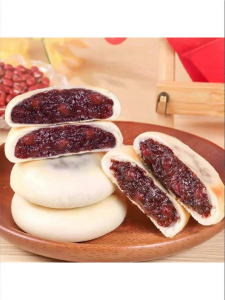 Blood Rice Black Glutinous Bean Chinese Yam Filling No Sugar Handmade Soft Bread