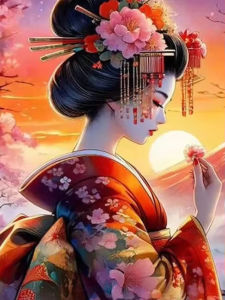 Oil Painting By Numbers Japanese Women Portrait Number Drawing Canvas DIY Pictures By Numbers Home Decor