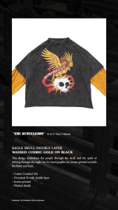 Eagle Skull Double Layer - Washed Cosmic Gold on Black - Baju