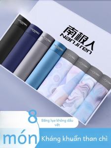 Jeanswest Mens Ice Silk Underwear Ultra Lightweight Breathable Seamless Boxer Shorts mid Waist Design Quick Dry Skin Friendly