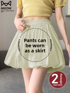 MiiOW | High Waist A-Line Ballet Flounce Shorts Womens Summer 2025 New Style Cat Person Flower Bud Half Skirt Pants Loose Fit Quick Dry