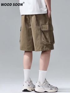 Wood soon | American Retro Utility Large Pocket Summer Shorts