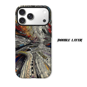 Cyber Track Sketch Art Phone Case for iPhone 18 17 16 15 14 13 12 11 Air Pro Max Plus Double-layer Cover
