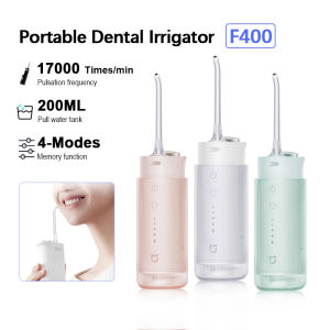 Xiaomi Electric Oral Irrigator Water Flosser F400 เครื่องทำความสะอาดฟัน  แบบพกพา  เครื่องล้างฟัน200ML ปรับได้ 4 ระดับ