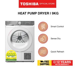 Toshiba T15 TD-BK100GHS(WW) 9Kg Heat Pump Dryer Energy Efficiency 5 Ticks Td Bk100Ghs Ww Bmwk100 - Lazada