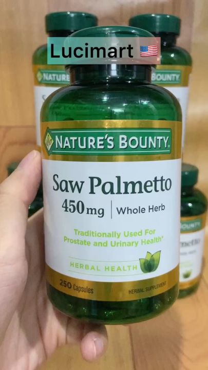 Viên uống hỗ trợ tuyến tiền liệt Saw Palmetto 450mg Nature’s Bounty hũ 100 viên [Hàng Mỹ]