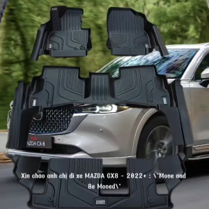 CX8-Thảm lót sàn MAXXCAR nhựa TPE NGUYÊN SINH đúc 5D cho xe MAZDA CX8 2022+ Đúc 5D Tràn viền