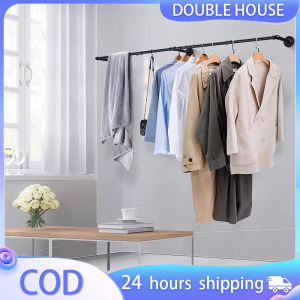 Metal Industrial Pipe Clothes Rack Detachable Wall Mounted Hanger Clothes Rod Wall Hangers for Clothes Organizer