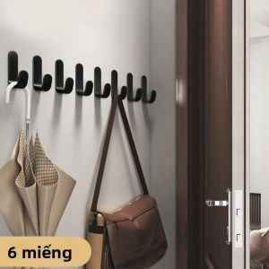 Móc Dán Tường Không Cần Khoan Chống Nước Chắc Chắn Dùng Cho Nhà Tắm Khăn Tắm Chìa Khóa Nhà Bếp Áo Khoác Móc Treo Bằng Nhôm Chất Kết Dính Viscose