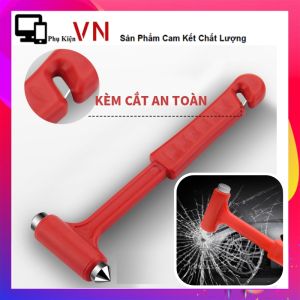 Búa Thoát Hiểm Phá Kính  Có Dao Cắt Dây An Toàn - Búa Thoát Hiểm Ô Tô Cán Dài Kèm Dao Cắt Trong Trường Hợp Khuẩn Tiện Lợi