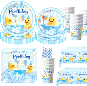 Yellow Duck Birthday Party Decoration Tableware Tablecloth Cup Plate Napkin Bags Balloon Baby Shower Kids Party Favors Supplies