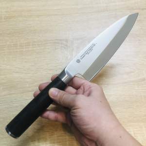 Dao lọc xương - deba Nhật dài 31cm dày 5mm rất sắc không rỉ cán gỗ cầm đầm tay