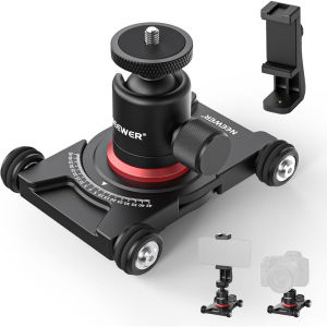 NEEWER SD001 Camera Phone Table Slider Dolly with Ball Head & Phone Clamp for DSLR Camera Video Camcorder GoPro Smartphone