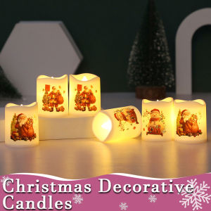 Christmas LED Candles Battery Operated Santa Claus Candles 6PCS Christmas Candles Desktop Ornaments For Holiday Home Decor Gift