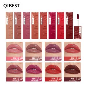 ลิปกลอส QIBEST เนื้อฉ่ำวาว ติดทนนาน สีแดงเซ็กซี่ ลิปสติกเนื้อลิควิด ให้ความเงางามแบบกระจก ลิปกลอสแบบทินท์ เครื่องสำอางสำหรับผู้หญิง