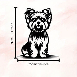 CIFbuy | Tranh Treo Tường Kim Loại Hình Dáng Yorkie Tượng Chó Terrier Cổ Điển Bằng Sắt Tranh Tường Thu Nhỏ Dành Cho Người Yêu Chó Trang Trí Phòng Và Văn Phòng Không Gỉ Sét.