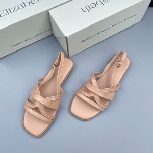 Fashionable Flat Heel Roman Sandals Womens Cross Band Toe Exposure Low Heel Slippers Casual Style Youth Suitable PU Material