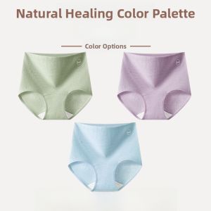 Miiow | High-Waist Abdomen-Control Womens Underwear Pure Cotton Breathable Comfortable Triangle Panties Antibacterial Youth-Friendly