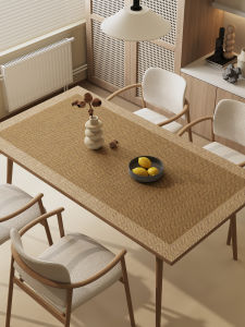 Waterproof Oil-resistant Wash-free Linen Table Mat Leather Dining Table Protection Pad Heat-resistant High Temperature Tea Table Pad