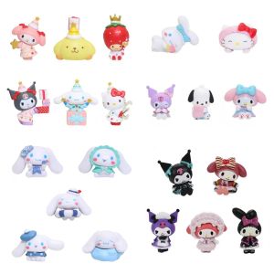 6Pcs 5Pcs/set Christmas Kuromi Figurine Dolls Hello Kitty Melody Cinnamoroll Figura Model Toys Decoration Girl Toy Gift