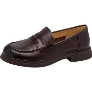 English Style Leather Loafer Shoes Thick Sole