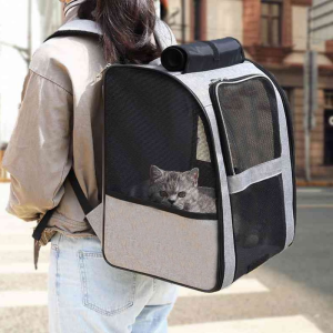 Cat Bag Outdoor Portable Canvas Breathable Large Capacity Two Folding Cat Backpack Dog Bag Pet Schoolbag