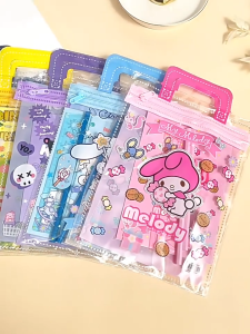 Sanrio Kids Stationery Set 7 in 1 Student Birthday Gifts Childrens Party Gifts Organizer With Pencil