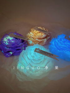 เทียนดอกกุหลาบหอมธรรมชาติ ความร้อนต่ำ แสงสว่างกลางคืน ทำมือ ของขวัญสำหรับคู่รัก ตกแต่งบ้าน กลิ่นหอม วัสดุเทียน