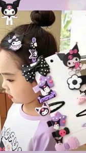Lovely Kuromi Cartoon BB Clips Girls Cute Side Bangs Hairpins Non-slip Hair Clips