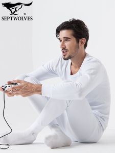 Pure Cotton Warm Underwear Set for Men Mid-Thick Home Clothes Breathable Comfortable Septwolves Brand Chinese Production