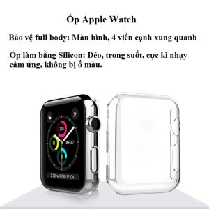 Ốp đồng hồ thông minh Ap Pô series 8 7 6 5 4 3 2 1 se ốp dẻo trong suốt full body bảo vệ Ap Pô 38mm 40mm 41mm 42mm 44mm 45mm