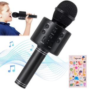 Micro Không Dây Karaoke Bluetooth Black Condenser Dành Cho Điện Thoại Di Động Hát Karaoke Tại Nhà Hệ Thống DJ Phụ Kiện Âm Thanh Cho Trẻ Em