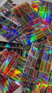 1 SET Stiker Vinyl Sponsor Racing Universal Hologram Print Cut Anti Luntur Sudah Cutting Potongan Siap Tempel isi 50 38 24 16 19 22 PCS