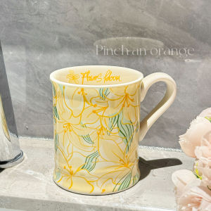 Ceramic Toothbrush Cup Cute Couple Bathroom Wash Cup High Aesthetic Value Home Use Mouthwash Cup Floral Style Country Style