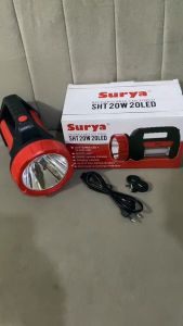 Surya Senter Lampu Emergency 2 in 1 SHT 20W + 20 LED SMD Cahaya Putih Rechargeable 12 Hour