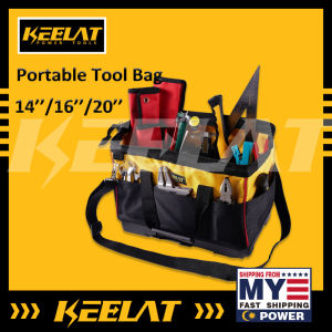 KEELAT 14/16/20 Inch Large Capacity Waterproof Storage Tool Bag with Adjustable Shoulder Strap