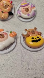 Halloween Ghost Magnetic Holder For Magsafe Universal Smart Tok Foldable Support For iPhone 3D Pumpkin Capybara Grip Tok Socket
