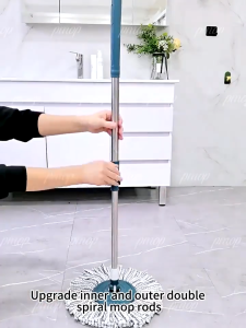 Mop Heads Universal Spin Mop Handle Replacement Thick Stainless Steel Rod With Upgrade Spin Mop Head