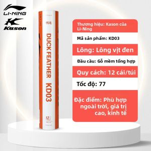 Li-Ning | Cầu Lông Kason KG100 & KG200 Lite - Lông Ngỗng Cao Cấp Siêu Bền & Chống Gió Tốt