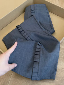 Slimming High Waist Straight Leg Pants Korean Minimalist Style Grey Wide Leg Suit Trousers Fashionable Autumn New Arrival