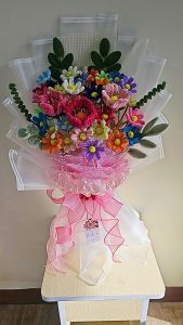 BOQUET MADE OF FUZZY WIRE BEST GIFT FOR ANY OCCASIONS