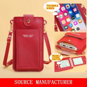 Women Bags Soft Leather Wallets Touch Screen Cell Phone Purse Crossbody Shoulder Strap Handbag for Female Cheap Womens Bags