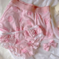 Underwear Set Female Male Pink Cartoon Print mid Waist Polyester Fiber Youth Couples Briefs Flat Angle Pants. 