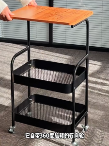 RISE 2/3Layers Bedside Storage Mobile Trolley Living Room Mobile Storage Cart Mobile Organizer for Kitchen/Home/Office