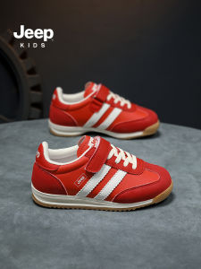 Jeep Kids Sport Shoes Casual Red Slip-On Low Top Anti-Slip Wear-Resistant Soft Bottom AG Shoes Boys Footwear Comfortable